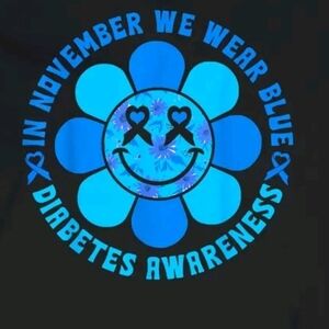 Blue Diabetes Awareness Flower Tee